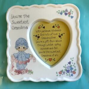 Precious Moments Enesco Plaque "You're the sweetest Grandma" Vintage 1993 heart